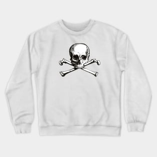 Skull and Crossbones | Jolly Roger | Pirate Flag | Deaths Head | Black and White | Skulls and Skeletons | Vintage Skulls | Crewneck Sweatshirt